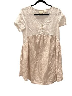 Cynthia Rowley Cream Linen V-Neck Pullover dress